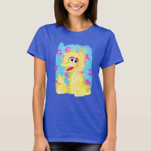 Big Bird Waving Sesamstraat Karakter Kunst T-shirt