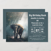 Big Birthday Bash Elephant Foto Kaart (Voorkant / Achterkant)
