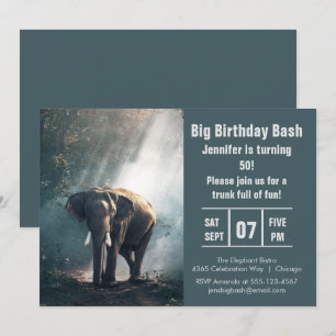 Big Birthday Bash Elephant Foto Kaart