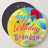 Big Birthday Birds Button (Voorkant /achterkant)