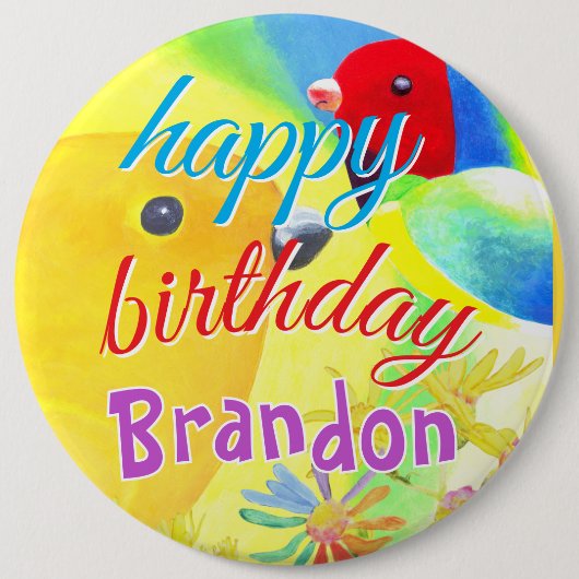 Big Birthday Birds Button (Voorkant)