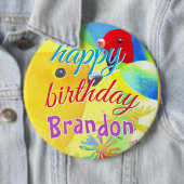 Big Birthday Birds Button (In situ)