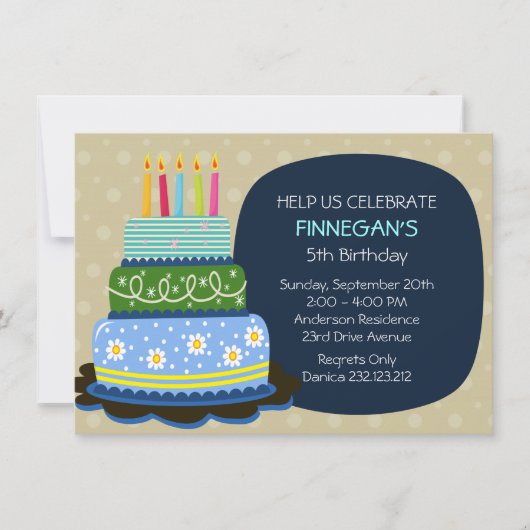 Big Birthday Cake for Birthday Boy Kaart (Voorkant)