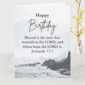 Big Birthday Dad Serene Ocean Schriftuurlijke teks Kaart (Gele Bloem)