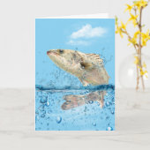 Big Birthday Fish in water Kaart (Gele Bloem)