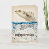 Big Birthday Fish in water Kaart (Voorkant)