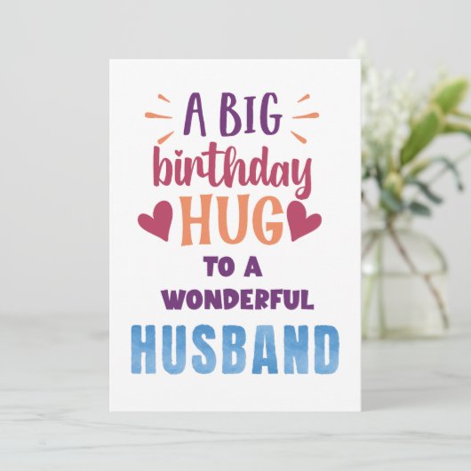 Big Birthday Hug Aangepaste Verjaardag Kaart voor (Staand voorkant)