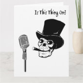 Big Birthday Skull in Top Hat with Microphone Kaart (Voorkant)