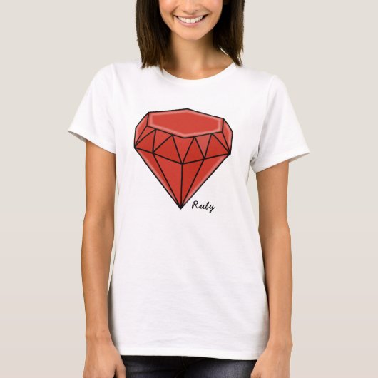 Big Birthstone-serie - Ruby T-shirt (Voorkant)