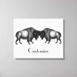 Big Bison Buffalo Thunder_Cove Canvas Afdruk