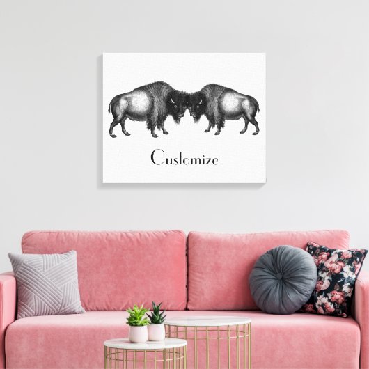 Big Bison Buffalo Thunder_Cove Canvas Afdruk (Insitu (Woonkamer))