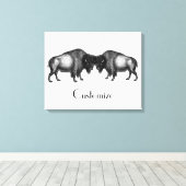 Big Bison Buffalo Thunder_Cove Canvas Afdruk (Insitu (Houten vloer))