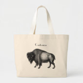 Big Bison Buffalo Thunder_Cove Grote Tote Bag (Voorkant)