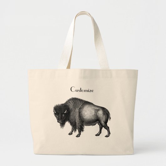 Big Bison Buffalo Thunder_Cove Grote Tote Bag (Voorkant)