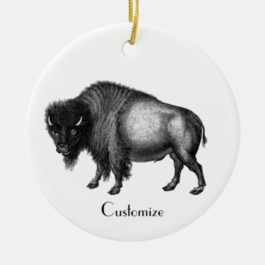 Big Bison Buffalo Thunder_Cove Keramisch Ornament (Voorkant)