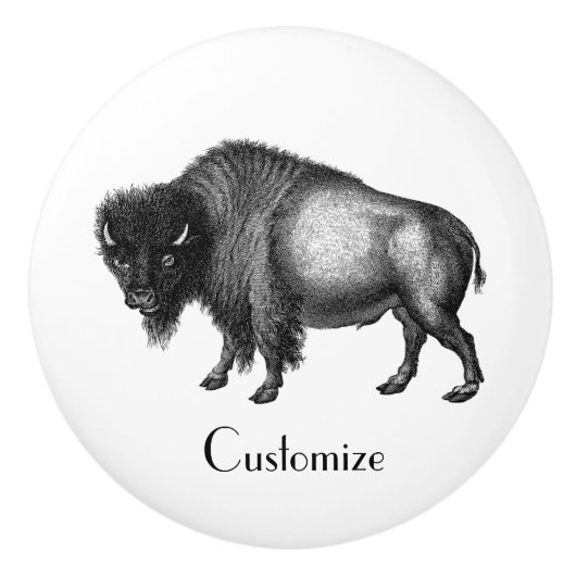 Big Bison Buffalo Thunder_Cove Keramische Knop (Voorkant)