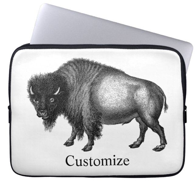 Big Bison Buffalo Thunder_Cove Laptop Sleeve (Voorkant)