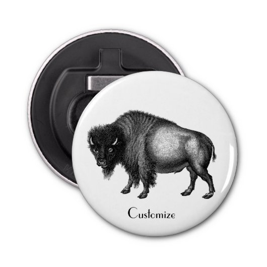 Big Bison Buffalo Thunder_Cove Silver Plated Nec Button Flesopener (Voorkant)