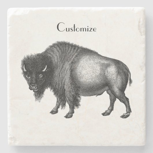 Big Bison Buffalo Thunder_Cove Stenen Onderzetter (Voorkant)