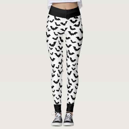 Big Black Bats Halloween Pants Leggings (Voorkant)