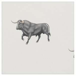 Big Black Bull geborsteld katoenweefsel Stof