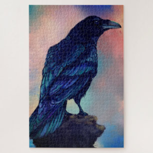 Big Black Common Raven Jigzaag Puzzle - Schilderen Legpuzzel