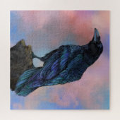 Big Black Common Raven op Sunset Puzzle Gift Legpuzzel (Horizontaal)