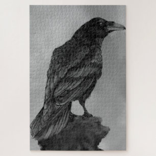 Big Black Common Raven Puzzle - Schilderen Legpuzzel