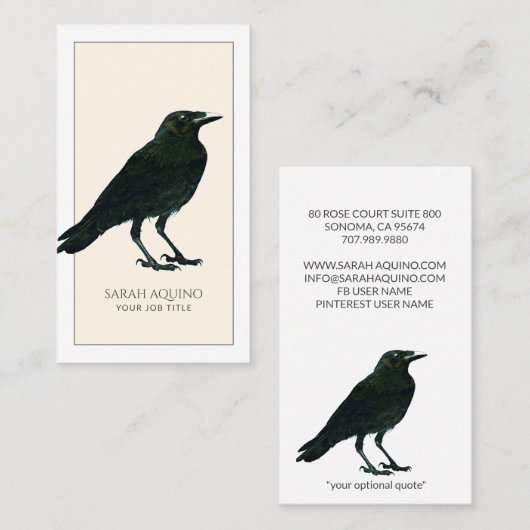 Big Black Crow-Visitekaartje Visitekaartje (Voorkant / Achterkant)