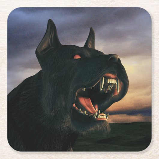 Big, black dog kartonnen onderzetters (Voorkant)