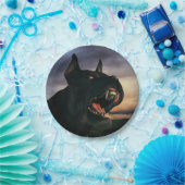 Big, black dog papieren bordje (Feest)