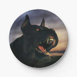 Big, black dog papieren bordje