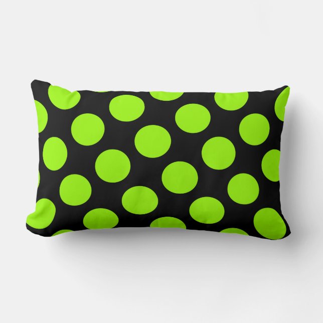 Big Black en Green Polka Dot American MoJo Pillow Kussen (Voorkant)