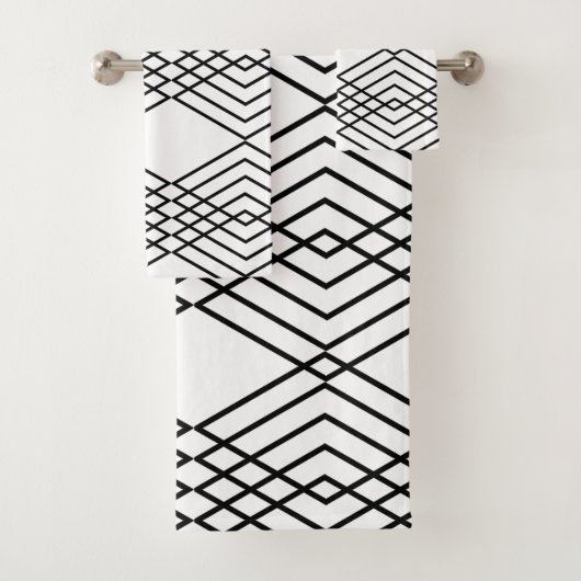 Big Black en White Diamonds Bad Handdoek (Insitu)