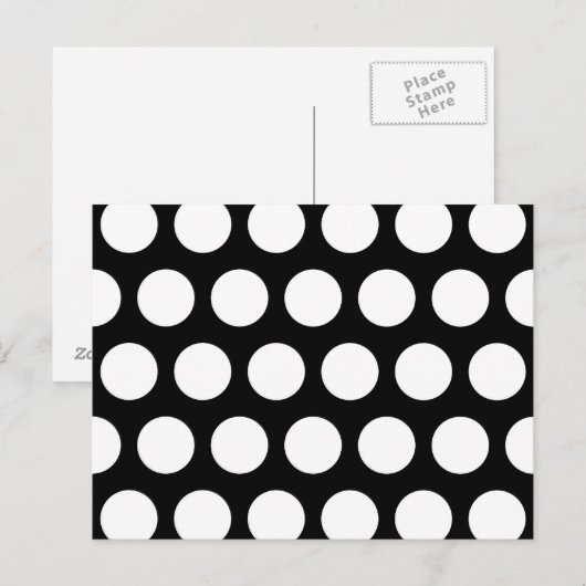 Big Black en White Polka Dots Briefkaart (Voorkant / Achterkant)