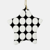 Big Black en White Polka Dots Circles Pattern Keramisch Ornament (Rechts)