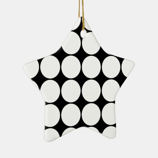 Big Black en White Polka Dots Circles Pattern Keramisch Ornament (Rechts)