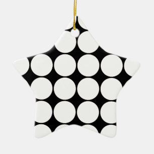 Big Black en White Polka Dots Circles Pattern Keramisch Ornament