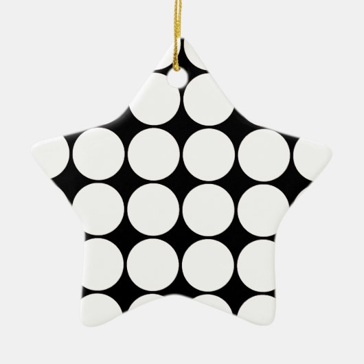 Big Black en White Polka Dots Circles Pattern Keramisch Ornament (Voorkant)