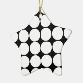 Big Black en White Polka Dots Circles Pattern Keramisch Ornament (Links)