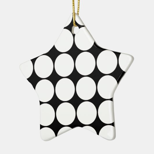 Big Black en White Polka Dots Circles Pattern Keramisch Ornament (Links)