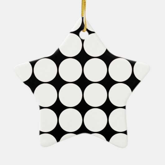 Big Black en White Polka Dots Circles Pattern Keramisch Ornament (Achterkant)