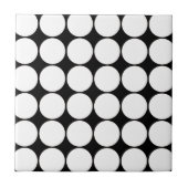 Big Black en White Polka Dots Circles Pattern Tegeltje (Voorkant)