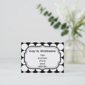 Big Black en White Polka Dots Circles Pattern Visitekaartje (Staand voorkant)