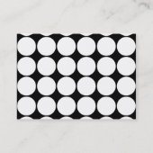 Big Black en White Polka Dots Circles Pattern Visitekaartje (Achterkant)