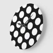 Big Black en White Polka Dots Grote Klok (Hoek)