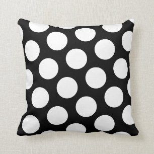 Big Black en White Polka Dots Kussen