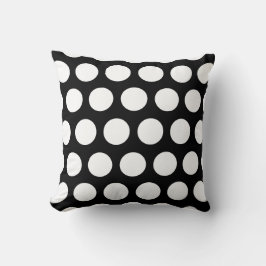 Big Black en White Polka Dots Kussen