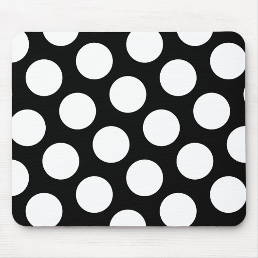 Big Black en White Polka Dots Muismat (Voorkant)