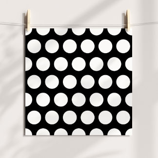 Big Black en White Polka Dots Poster